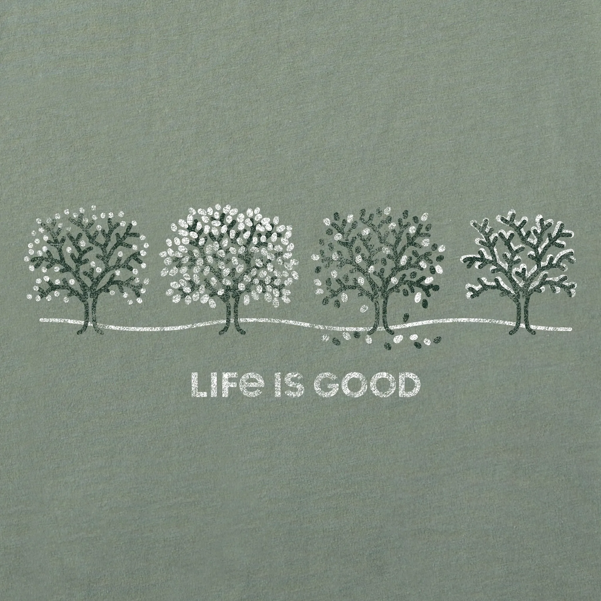 Women's Four Seasons Trees Long Sleeve Crusher Tee Life is Good