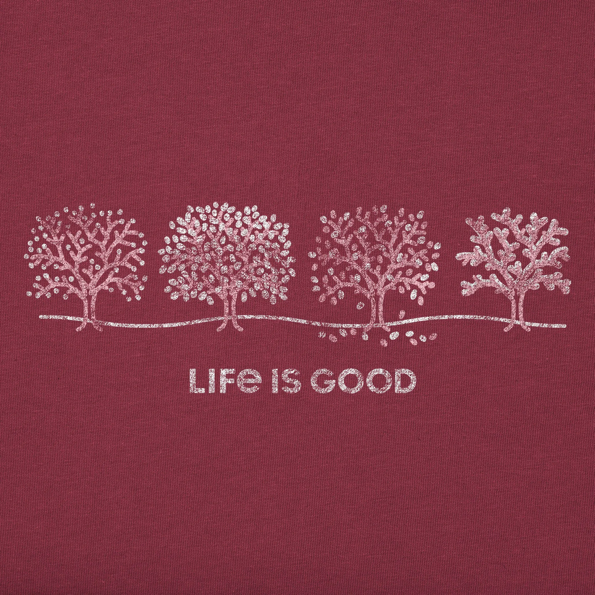 Women's Four Seasons Trees Long Sleeve Crusher Tee Life is Good