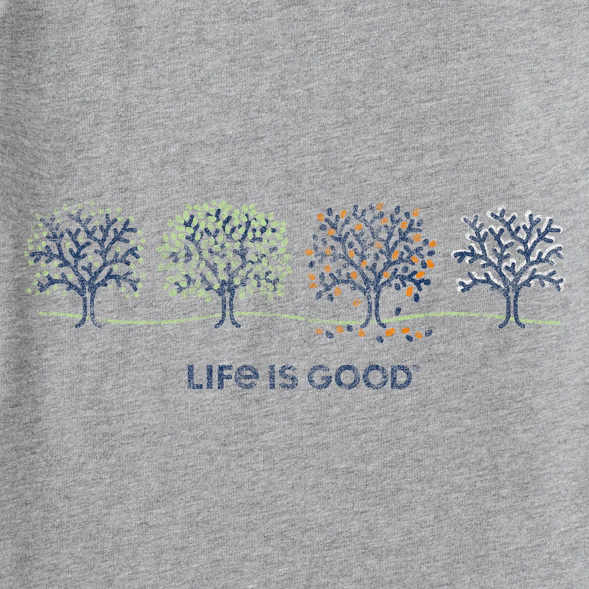 Women's Four Seasons Trees Long Sleeve Crusher Vee Life is Good