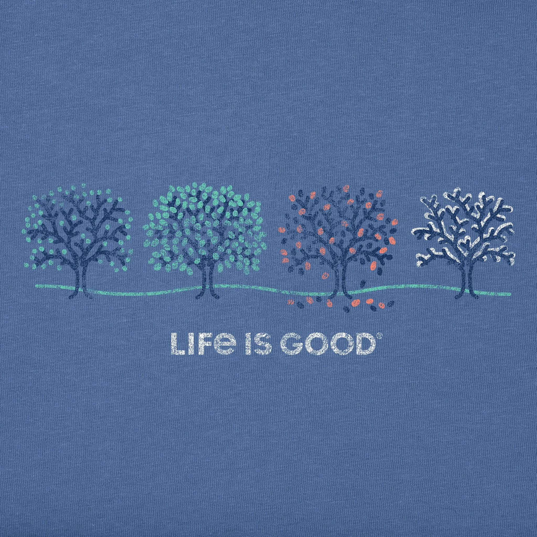 Women's Four Seasons Trees Long Sleeve Crusher Vee Life is Good