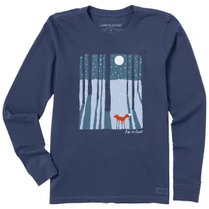 Women's Fox in the Moonlight Long Sleeve Crusher Tee Life is Good