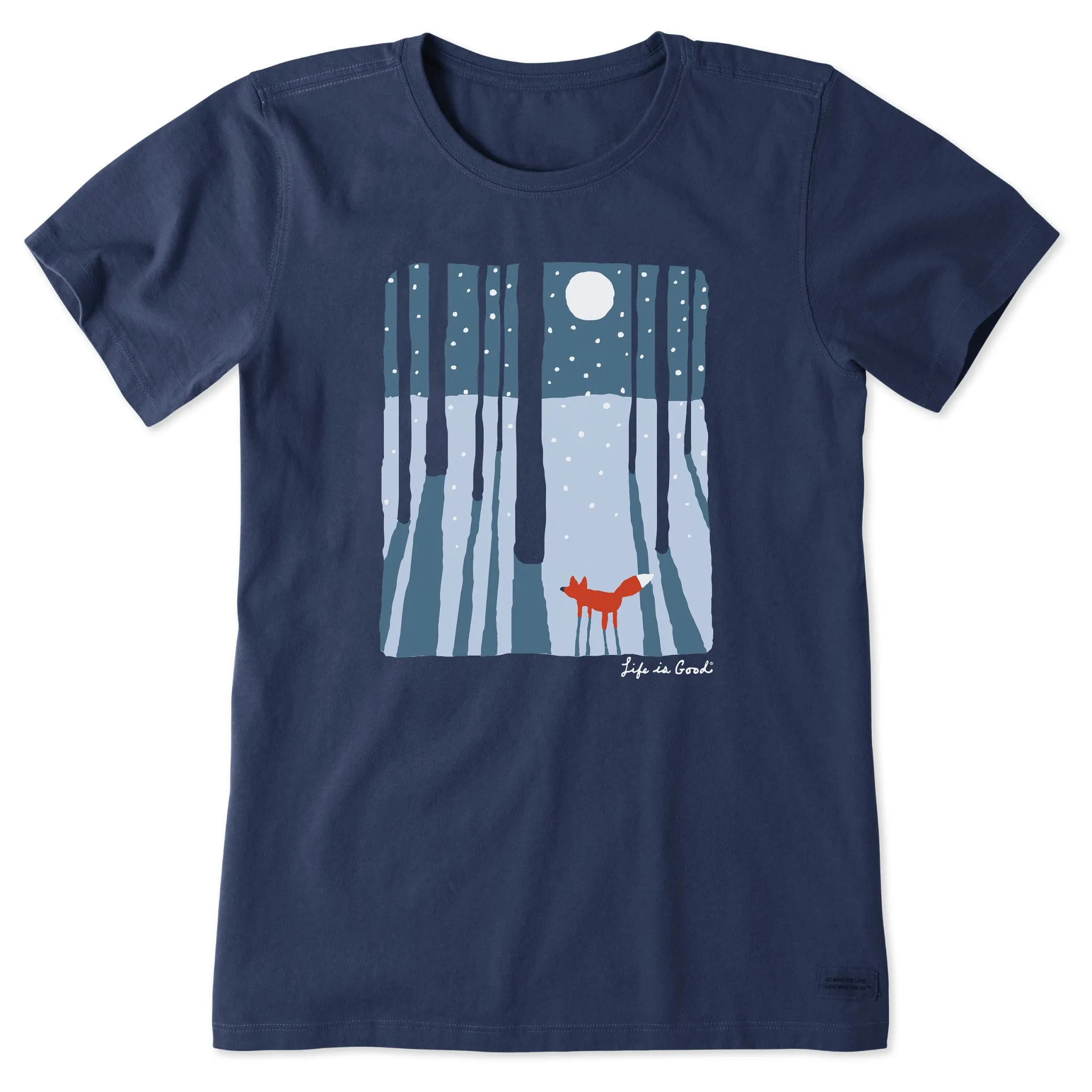 Women's Fox in the Moonlight Short Sleeve Crusher Tee Life is Good