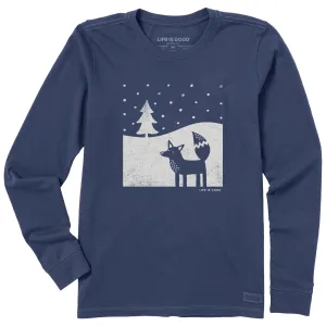 Women's Fox in Winter Long Sleeve Crusher Tee Life is Good