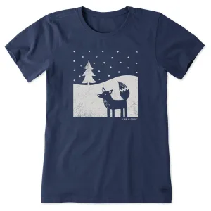 Women's Fox in Winter Short Sleeve Crusher Tee Life is Good