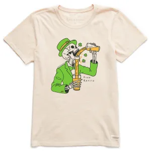 Women's Free Refills St. Patrick's Day Short Sleeve Crusher Tee Life is Good