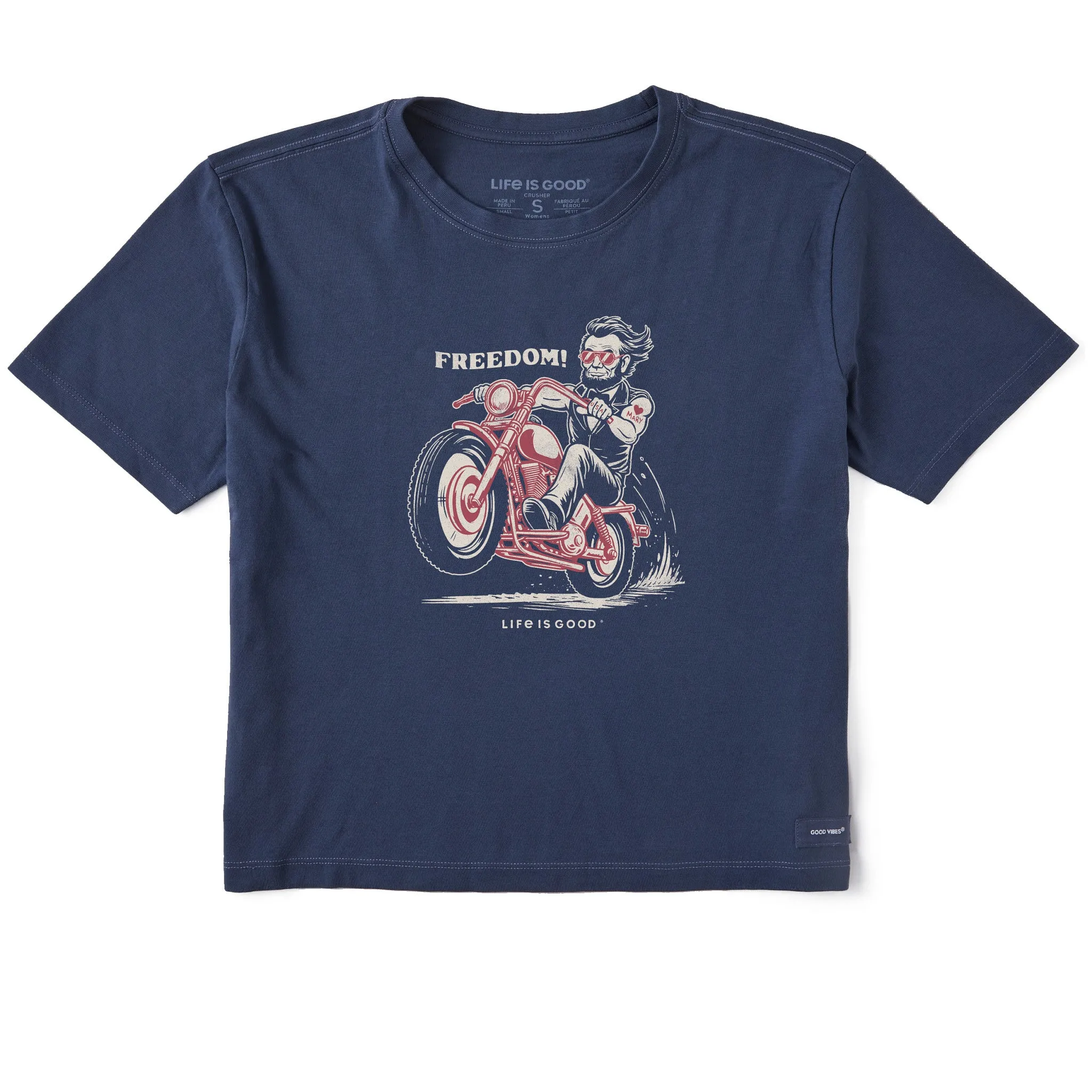 Women's Freedom! Lincoln Short Sleeve Crusher Boxy Tee Life is Good