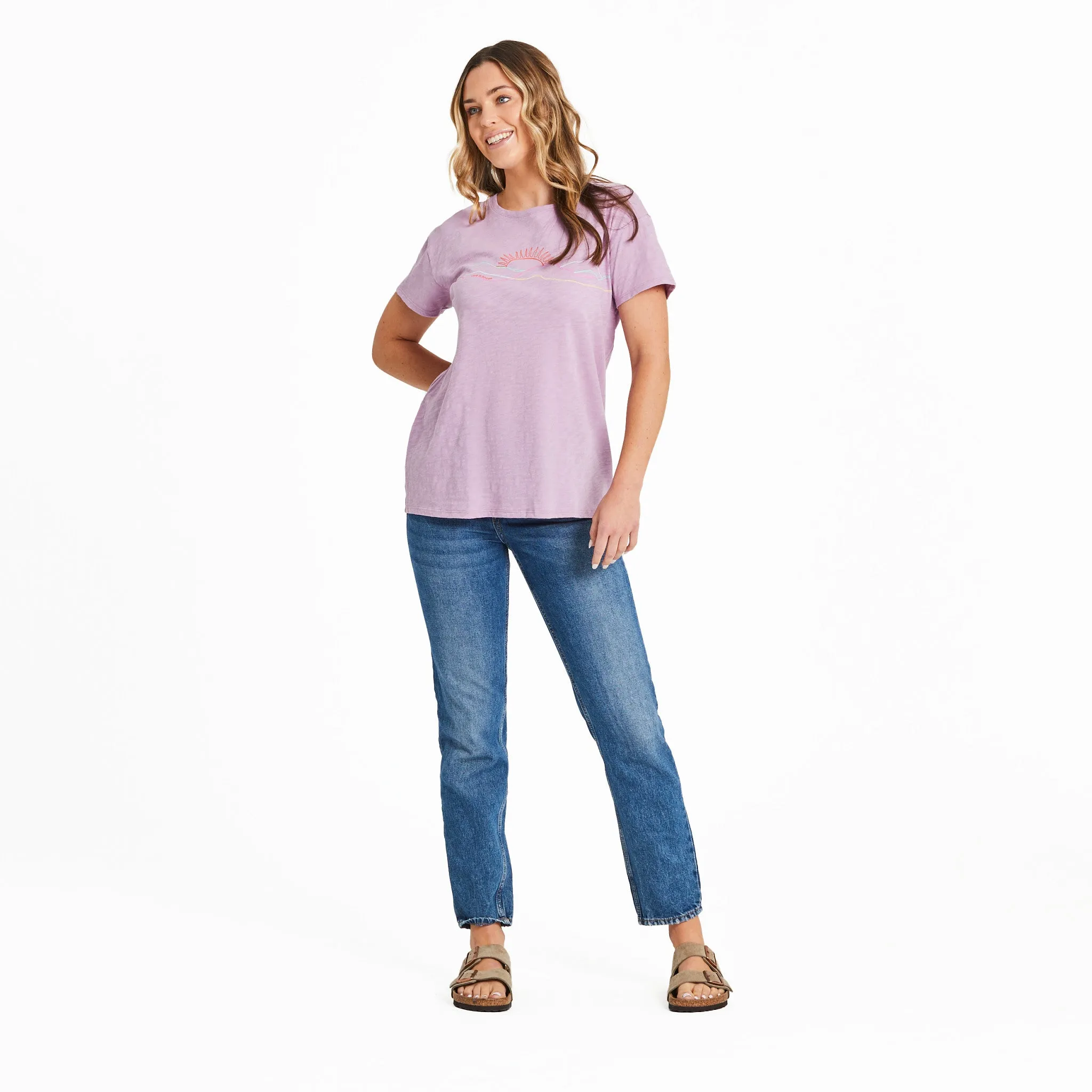 Women's Freehand Mountain Sun Slub Easy Fit Tee Life is Good