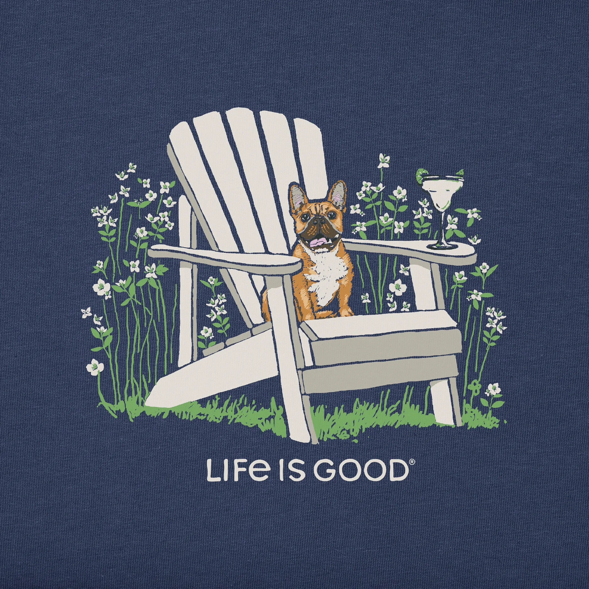 Women's French Bull Dog Adirondack Simply True Fleece Hoodie Life is Good