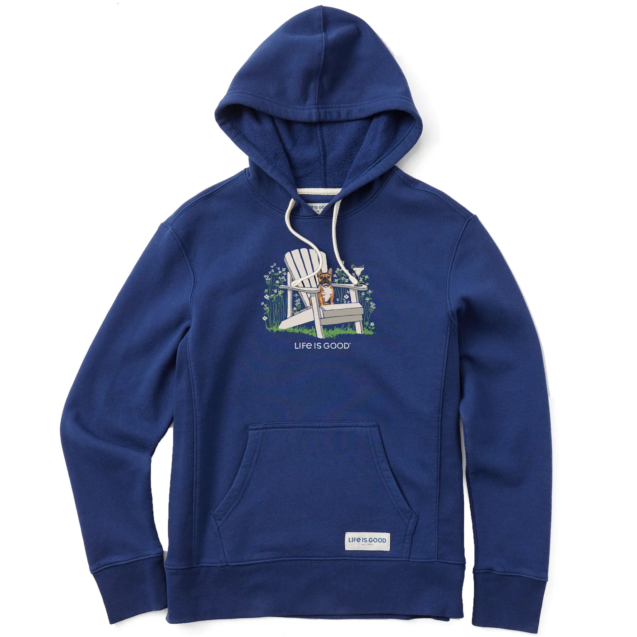 Women's French Bull Dog Adirondack Simply True Fleece Hoodie Life is Good