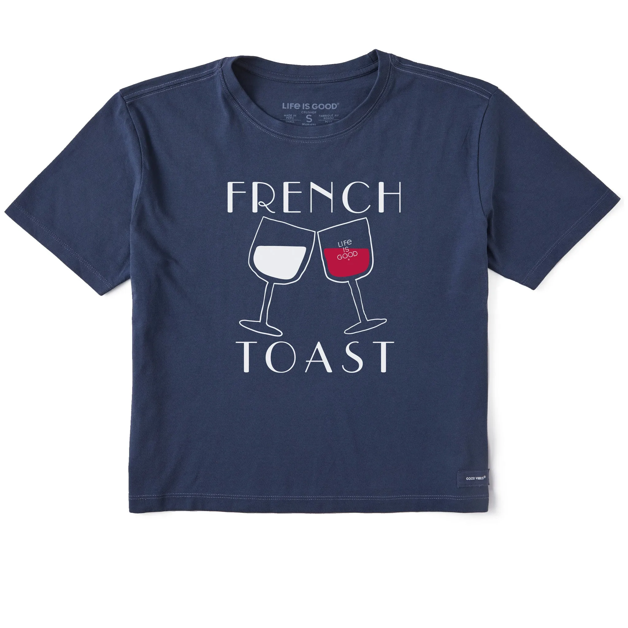 Women's French Toast Short Sleeve Crusher Boxy Tee Life is Good