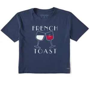 Women's French Toast Short Sleeve Crusher Boxy Tee Life is Good
