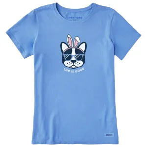 Women's Frenchie Bunny Ears Short Sleeve Tee Life is Good