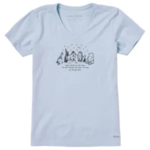 Women's Friends are Like Stars Winnie Short Sleeve Crusher Vee Life is Good