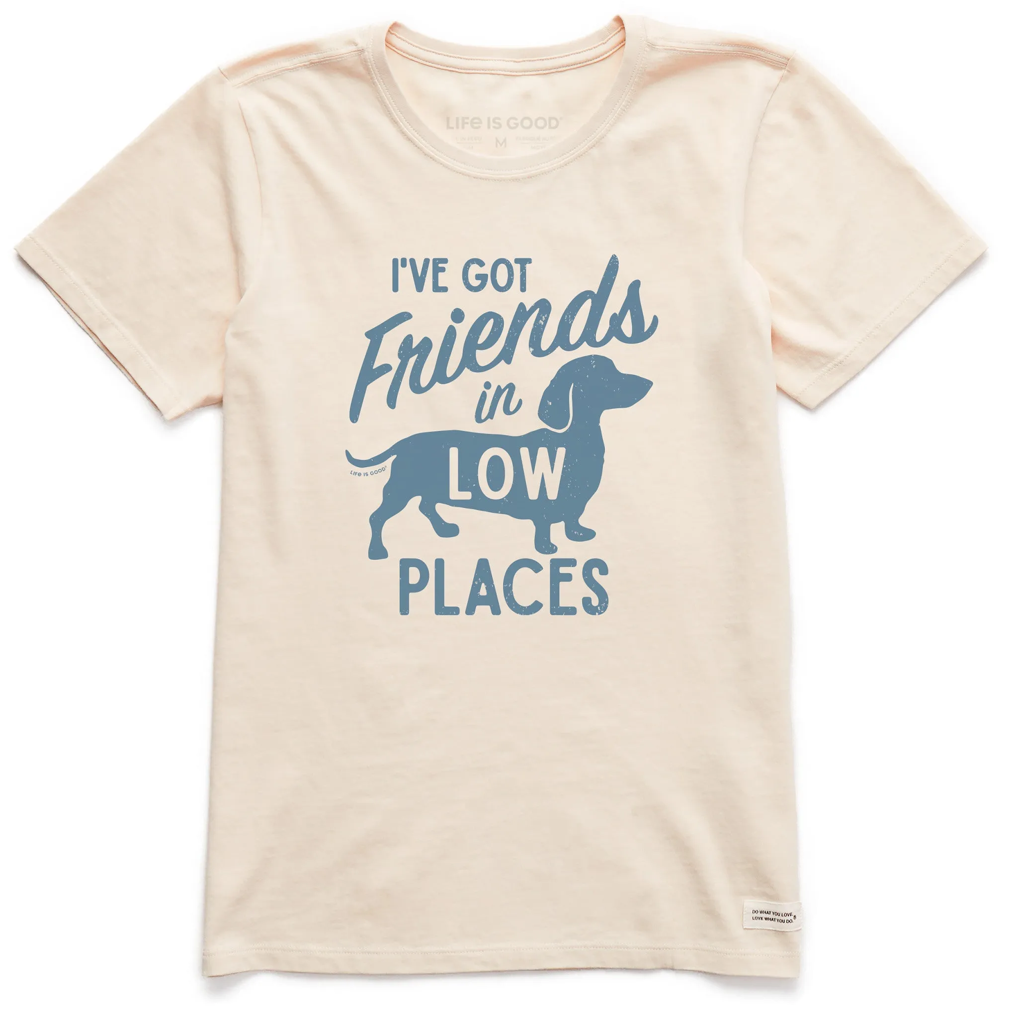 Women's Friends in Low Places Dachshund Short Sleeve Tee Life is Good