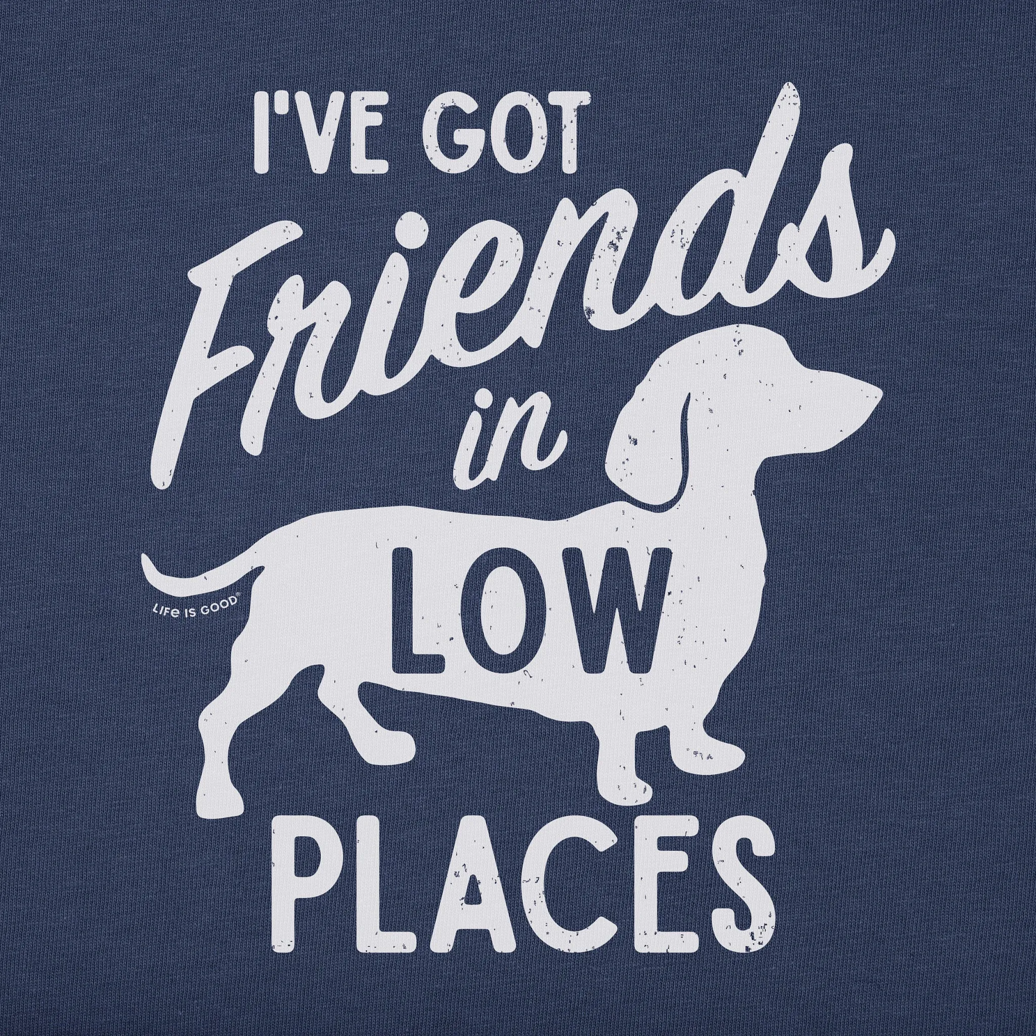 Women's Friends in Low Places Dachshund Short Sleeve Tee Life is Good