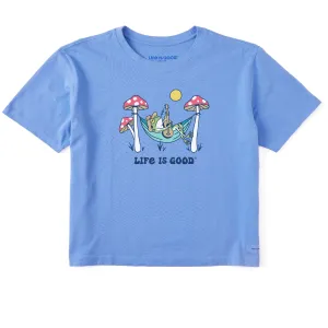 Women's Frog Guitar Hammock Short Sleeve Crusher Boxy Tee Life is Good