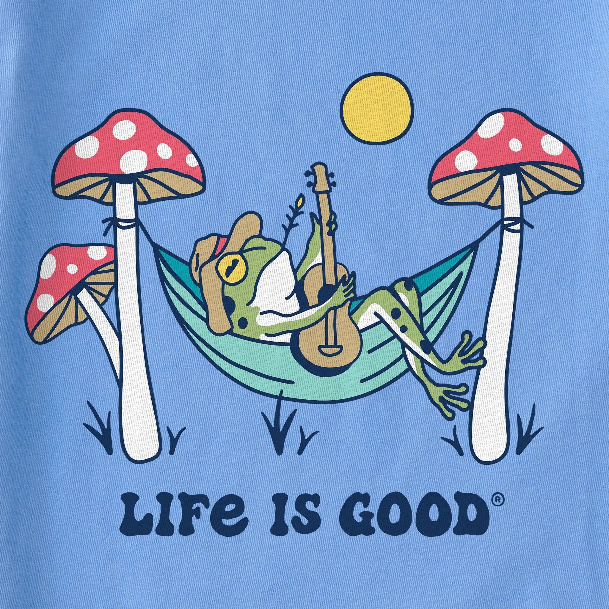 Women's Frog Guitar Hammock Short Sleeve Crusher Boxy Tee Life is Good