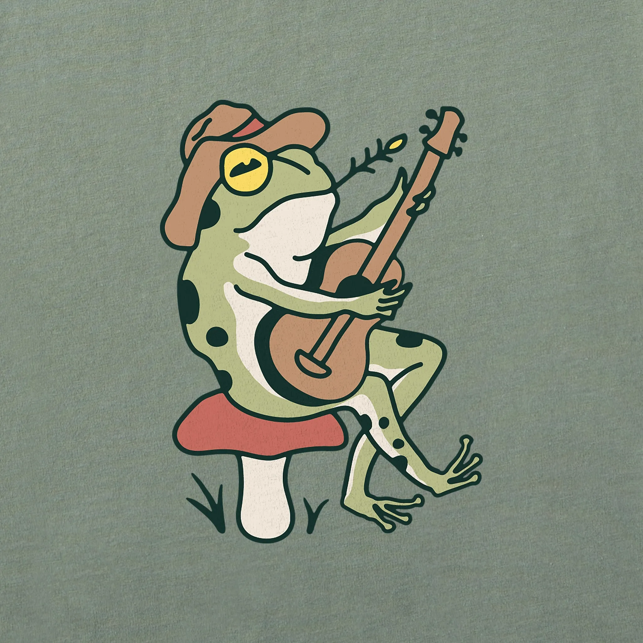 Women's Frog Guitar Long Sleeve Crusher Boxy Tee Life is Good