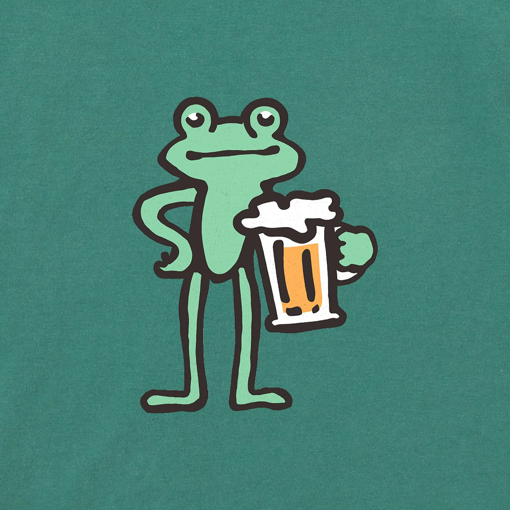 Women's Frog with Beer Short Sleeve Crusher Boxy Tee Life is Good