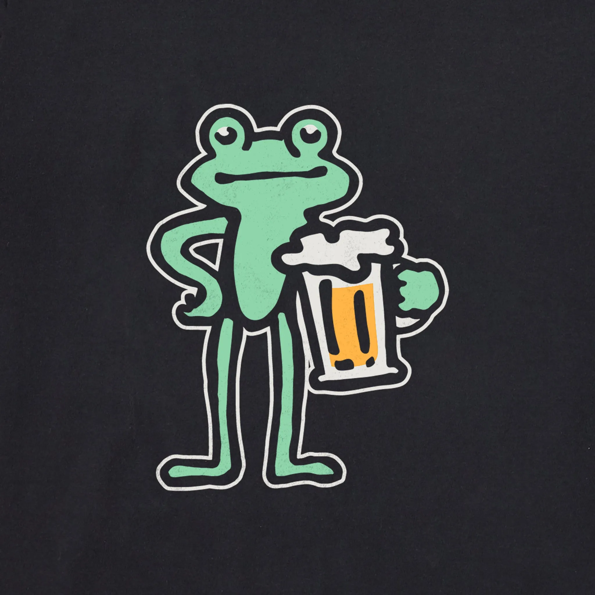 Women's Frog with Beer Short Sleeve Crusher Boxy Tee Life is Good