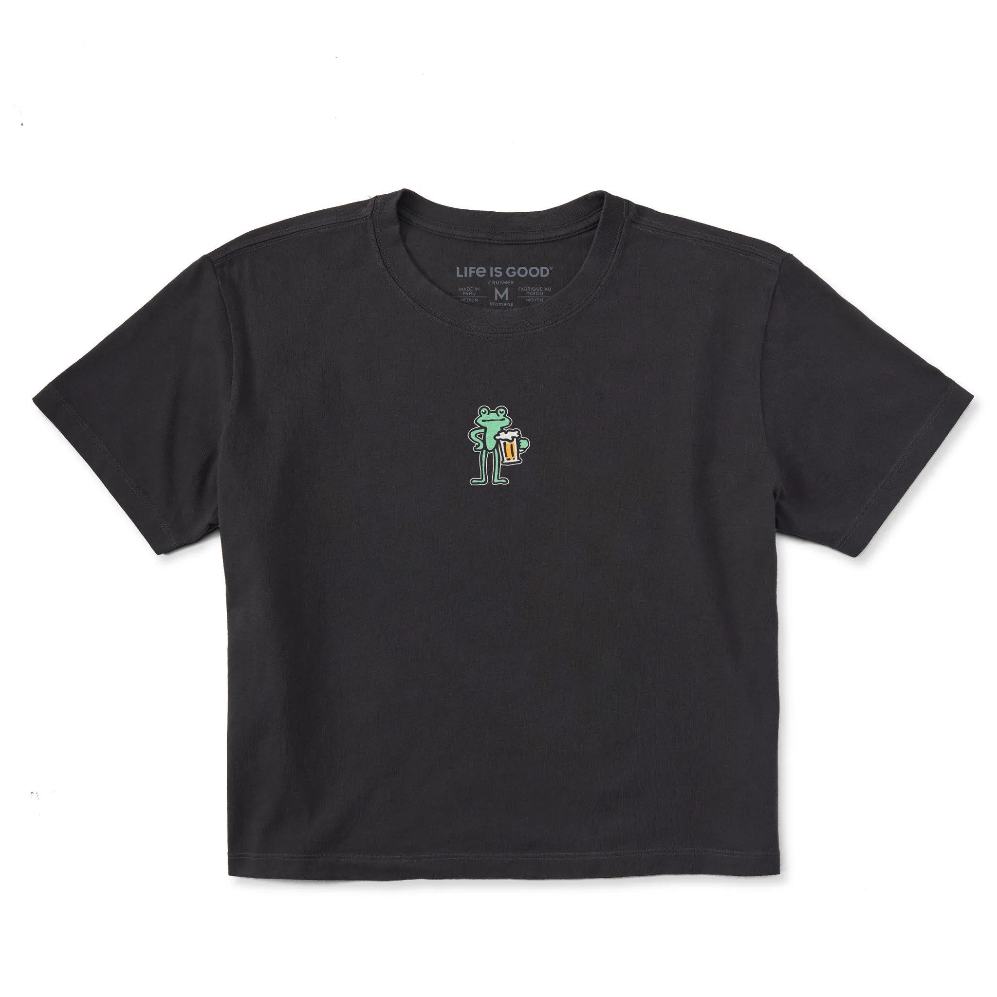 Women's Frog with Beer Short Sleeve Crusher Boxy Tee Life is Good