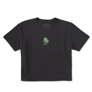 Women's Frog with Beer Short Sleeve Crusher Boxy Tee Life is Good