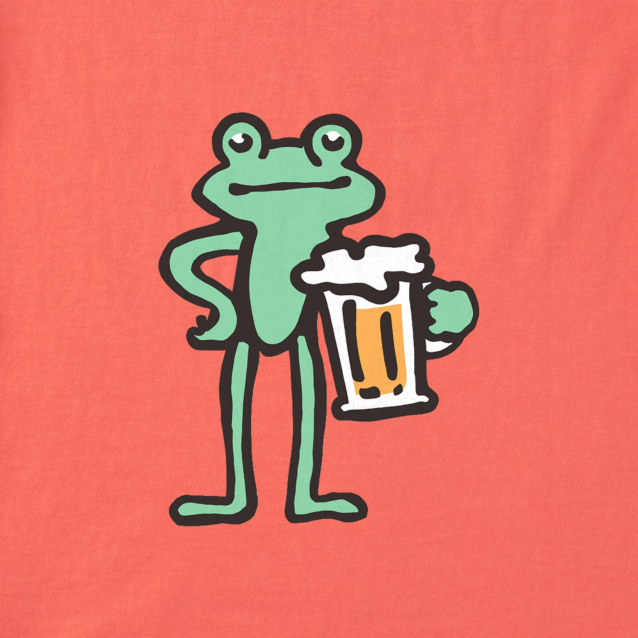 Women's Frog with Beer Short Sleeve Crusher Boxy Tee Life is Good
