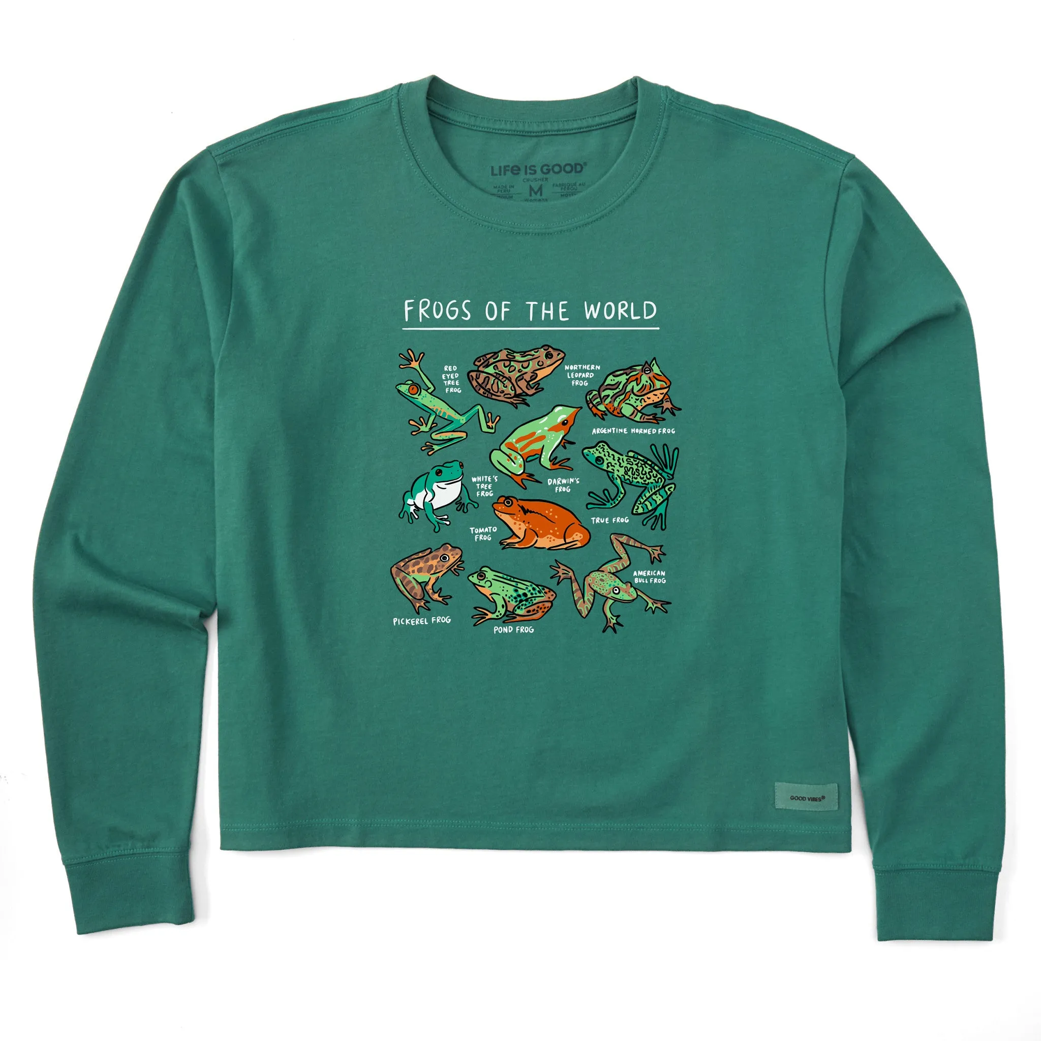 Women's Frogs of the World Long Sleeve Crusher Boxy Tee Life is Good