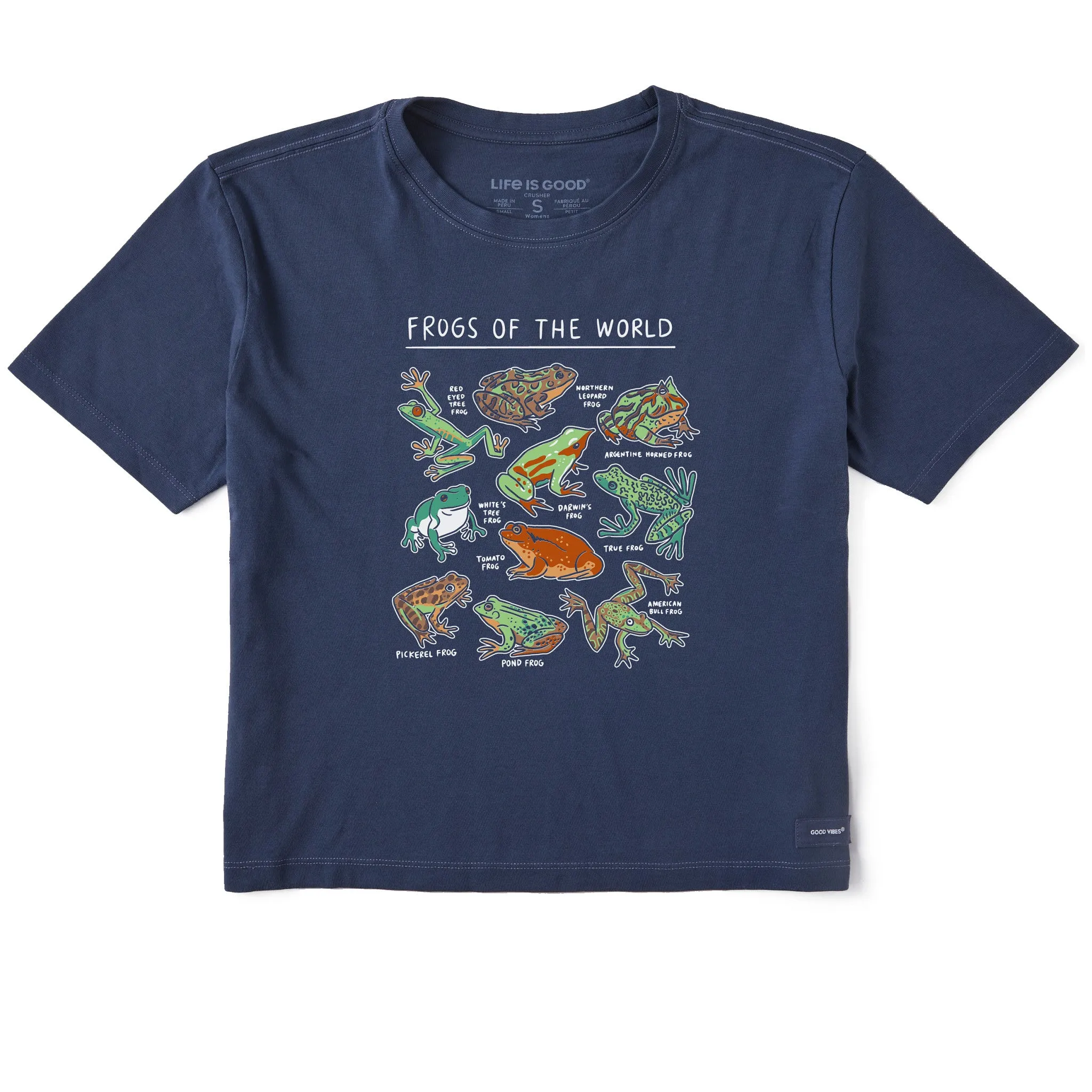 Women's Frogs of the World Short Sleeve Crusher Boxy Tee Life is Good