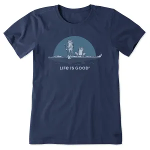 Women's Frogs on a Croc Short Sleeve Tee Life is Good