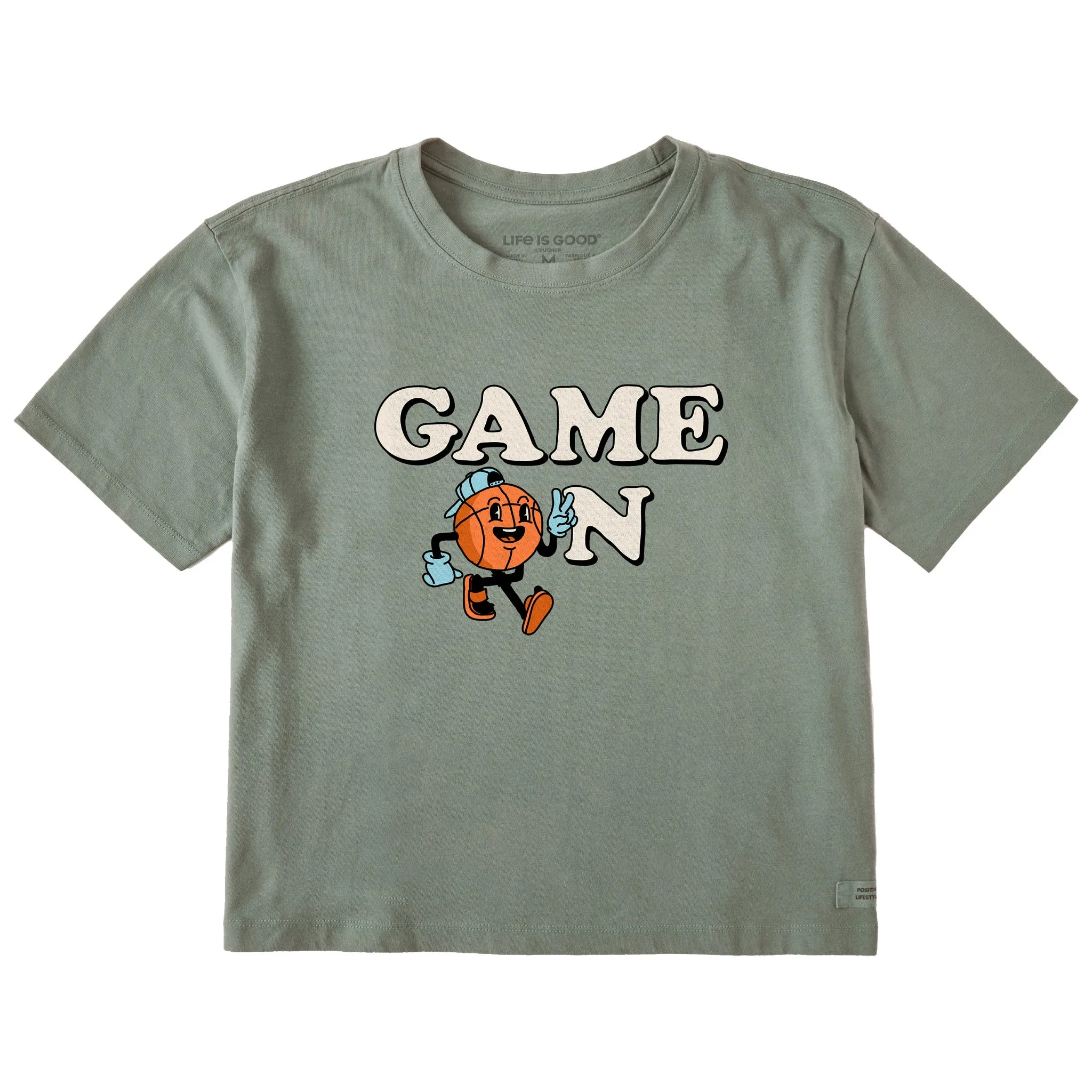 Women's Game On Hoop Short Sleeve Crusher Boxy Tee Life is Good