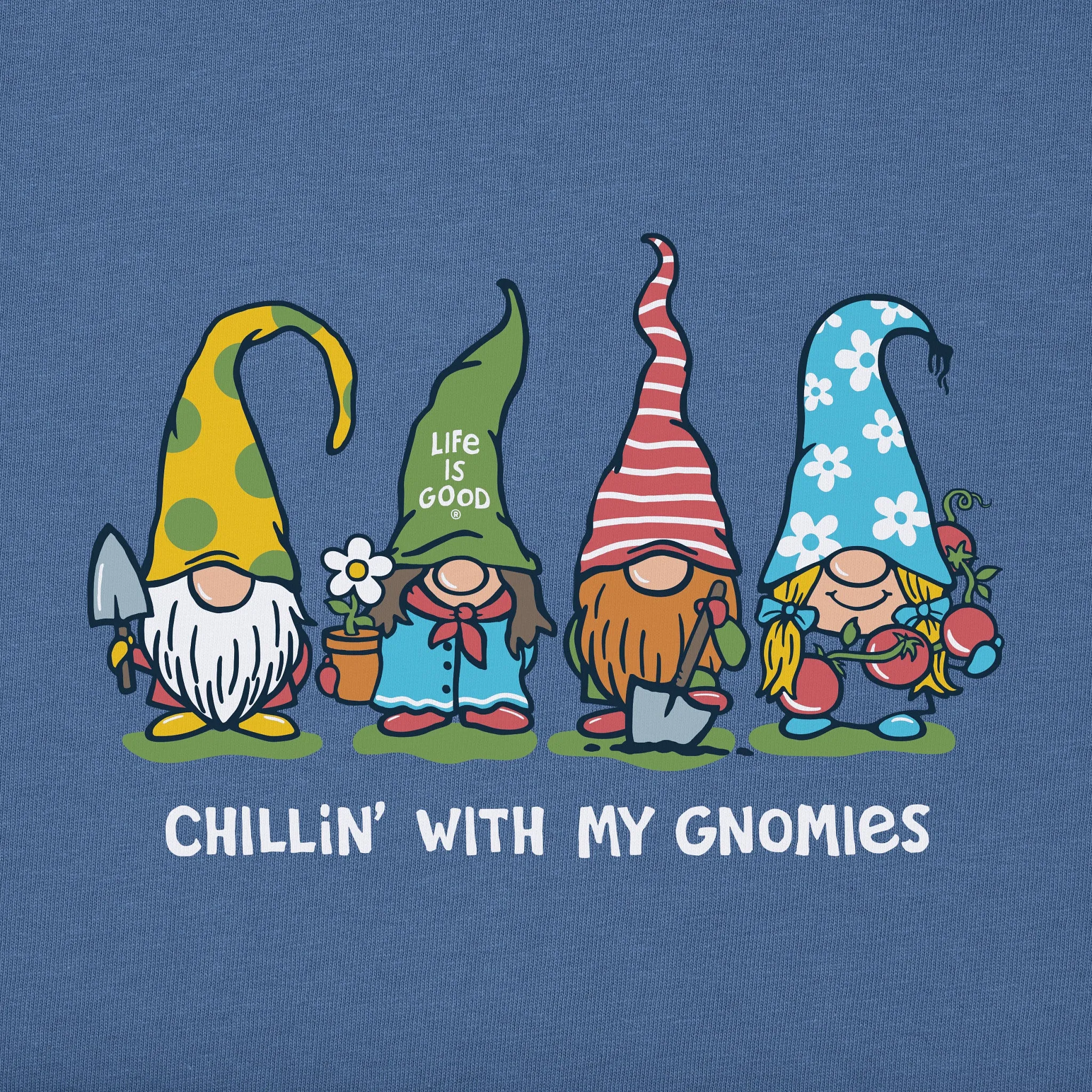 Women's Garden Gnomies Chillin' Short Sleeve Tee Life is Good