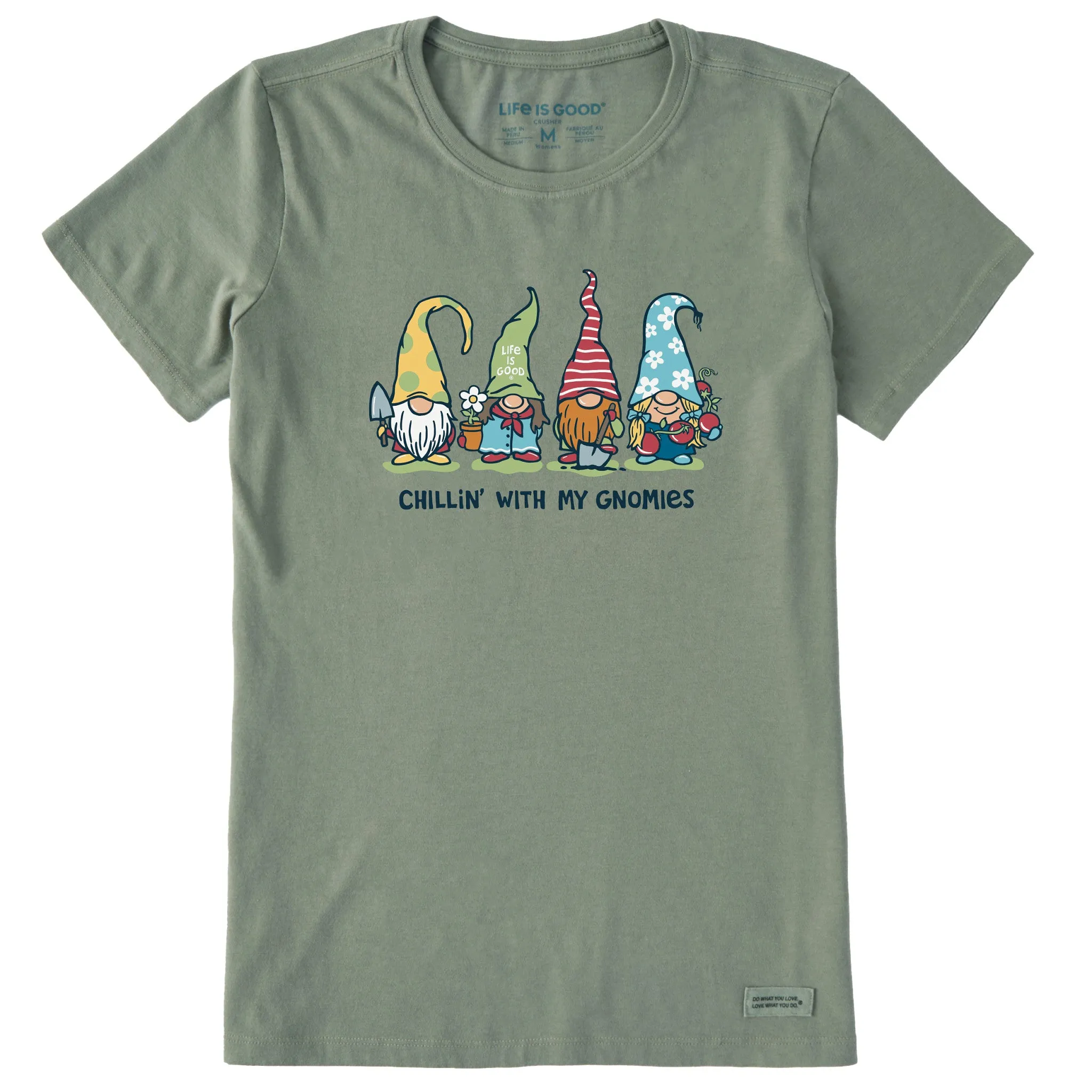 Women's Garden Gnomies Chillin' Short Sleeve Tee Life is Good