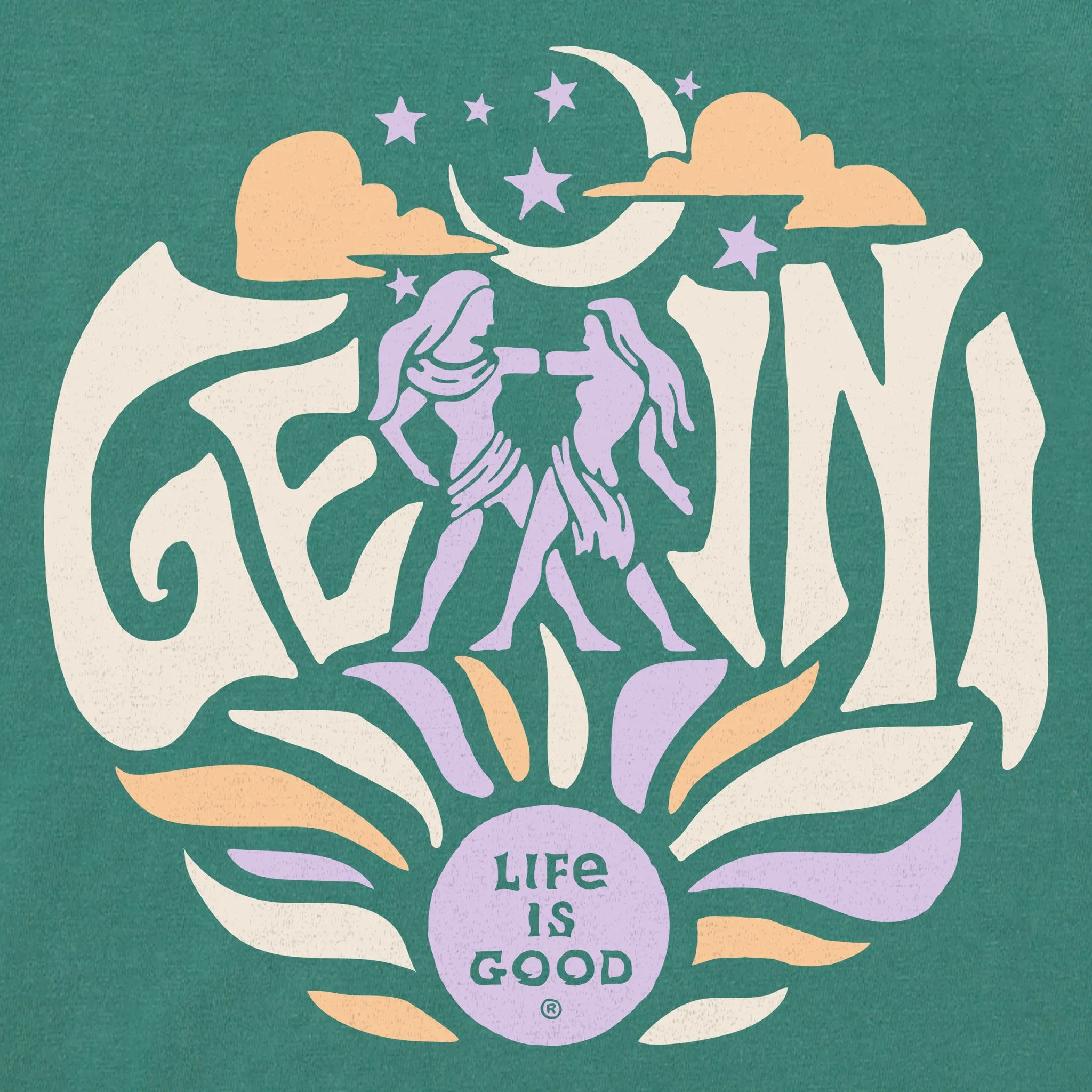 Women's Gemini  Zodiac Vibes Short Sleeve Crusher Boxy Tee Life is Good
