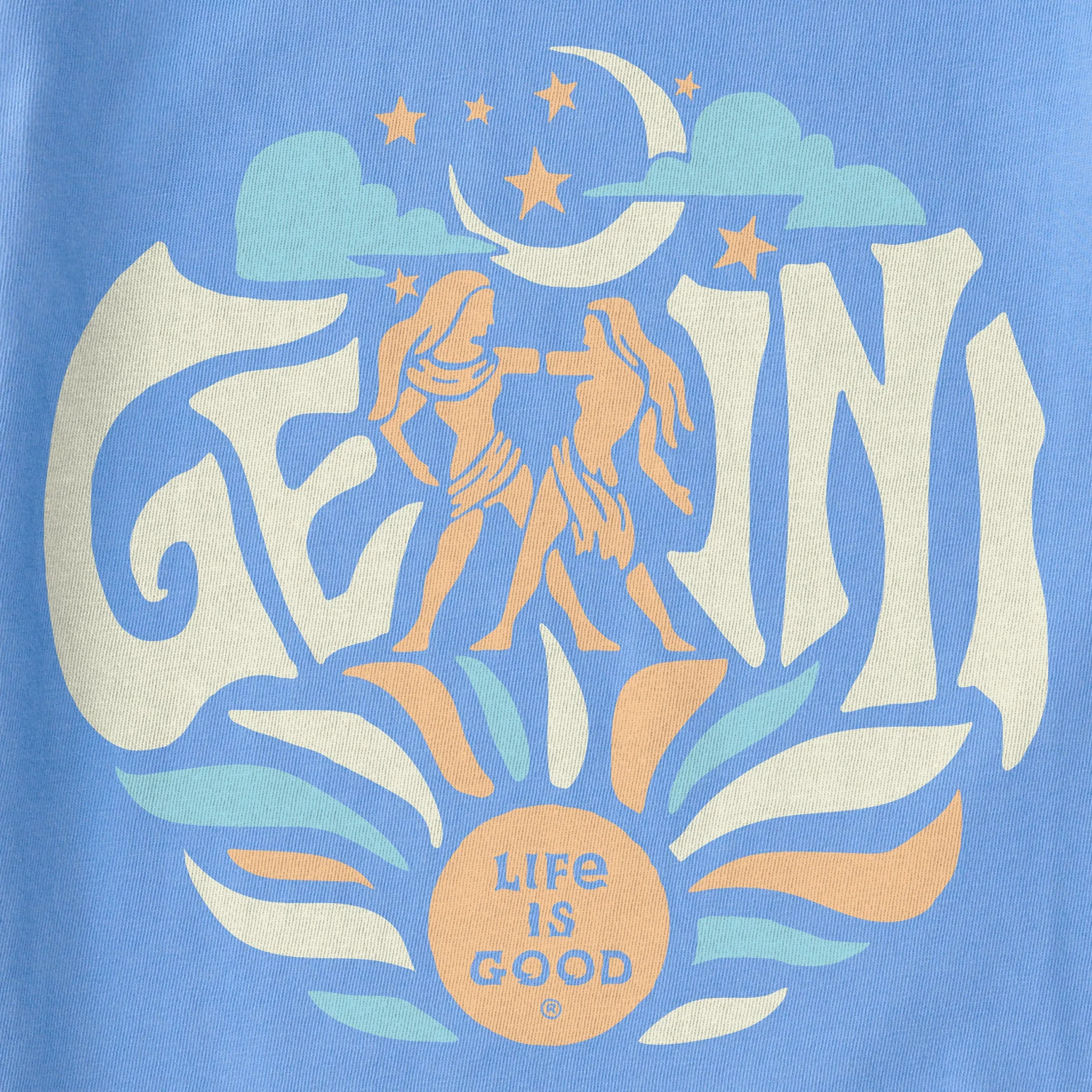 Women's Gemini  Zodiac Vibes Short Sleeve Crusher Boxy Tee Life is Good