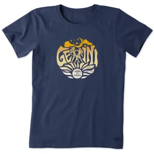 Women's Gemini  Zodiac Vibes Short Sleeve Crusher Tee Life is Good