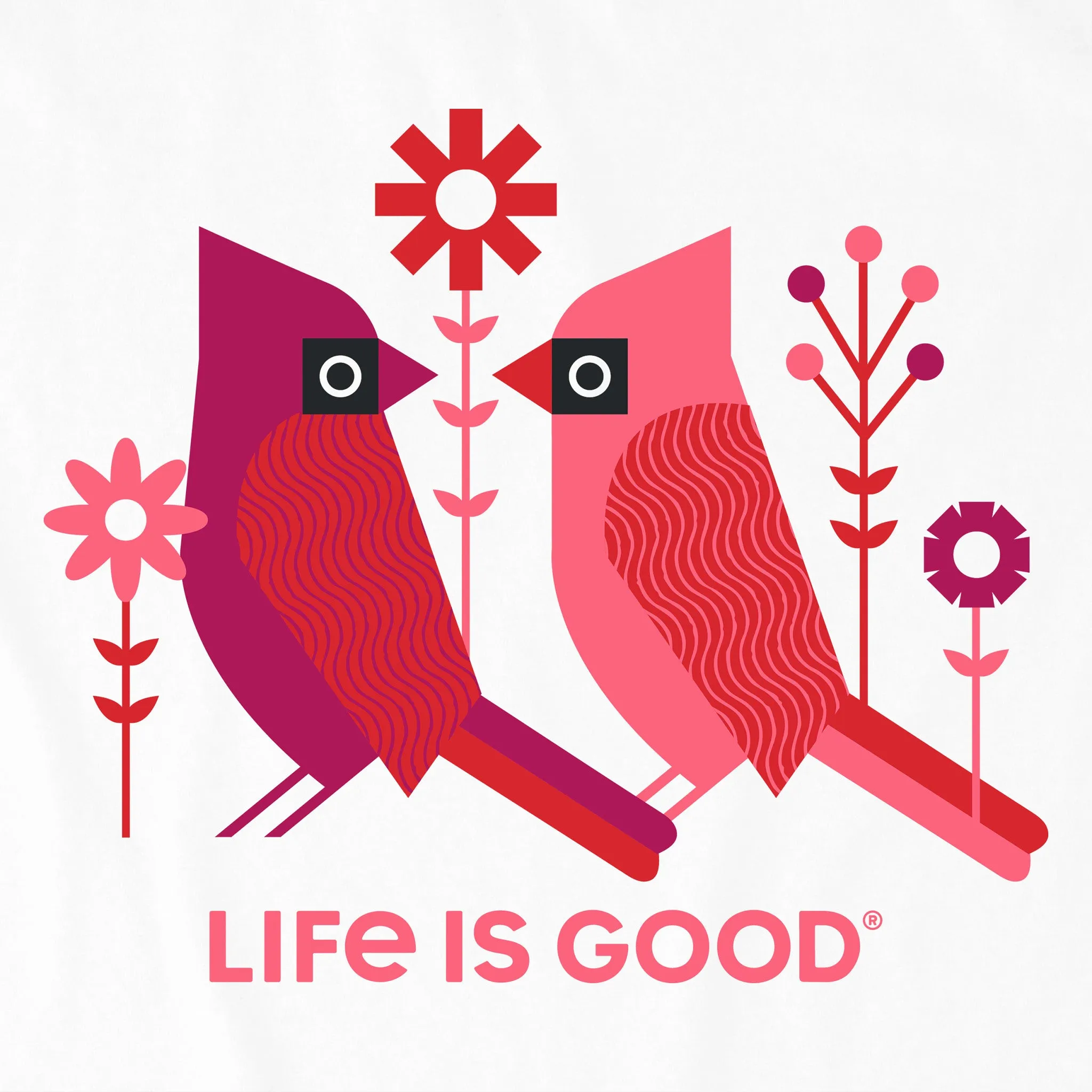 Women's Geometric Cardinals Long Sleeve Crusher Tee Life is Good