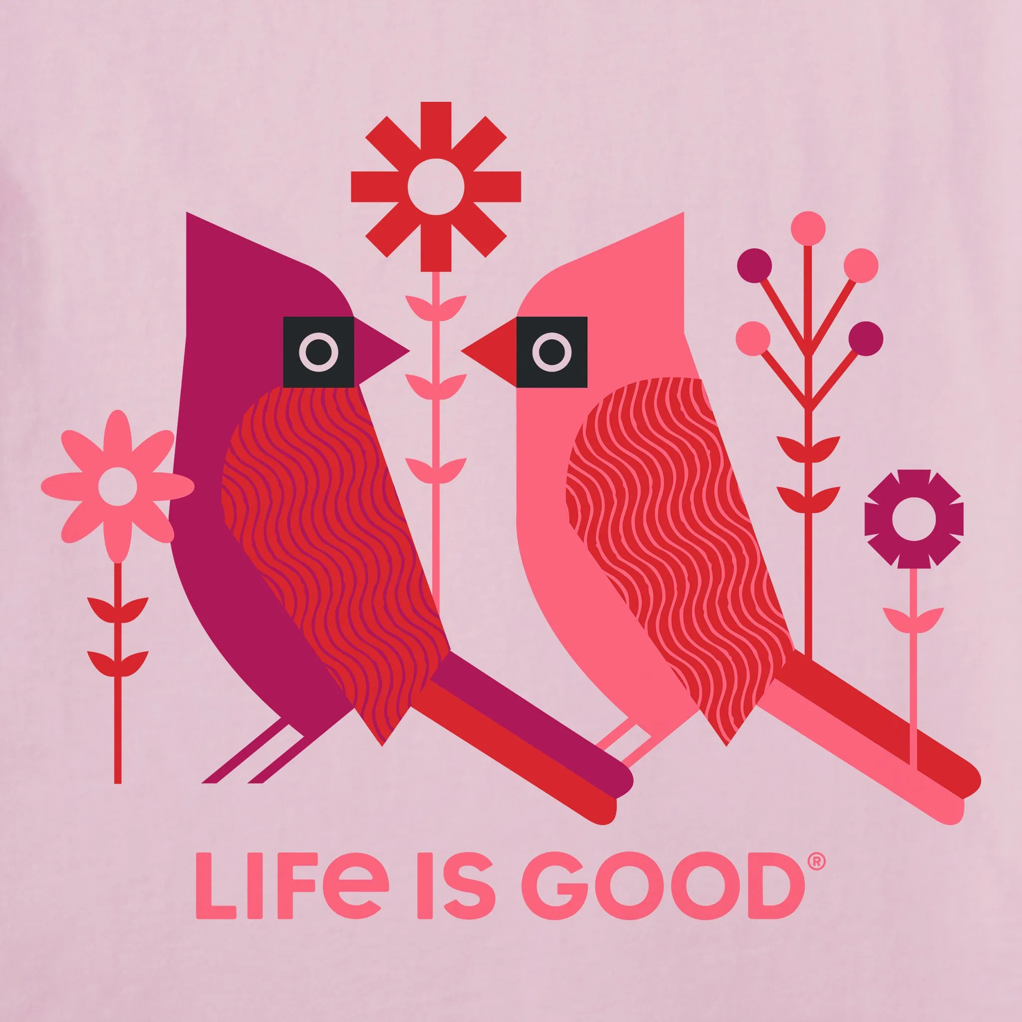 Women's Geometric Cardinals Short Sleeve Crusher Tee Life is Good