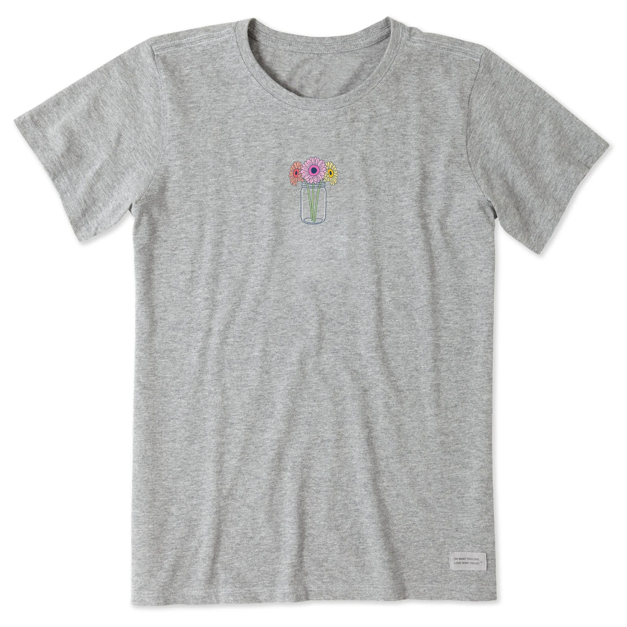 Women's Gerbera Flower Jar Short Sleeve Tee Life is Good