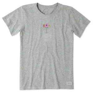Women's Gerbera Flower Jar Short Sleeve Tee Life is Good
