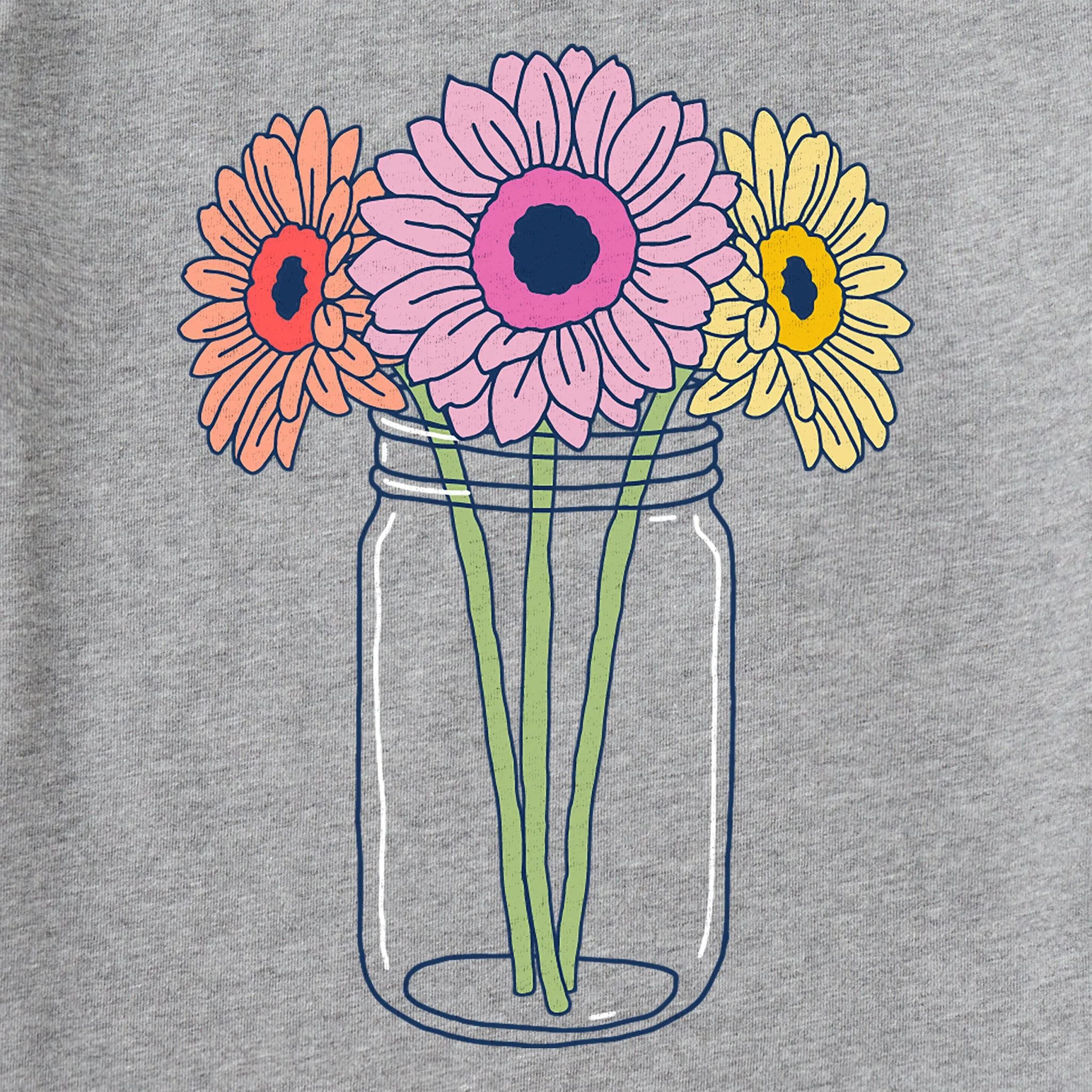 Women's Gerbera Flower Jar Short Sleeve Tee Life is Good
