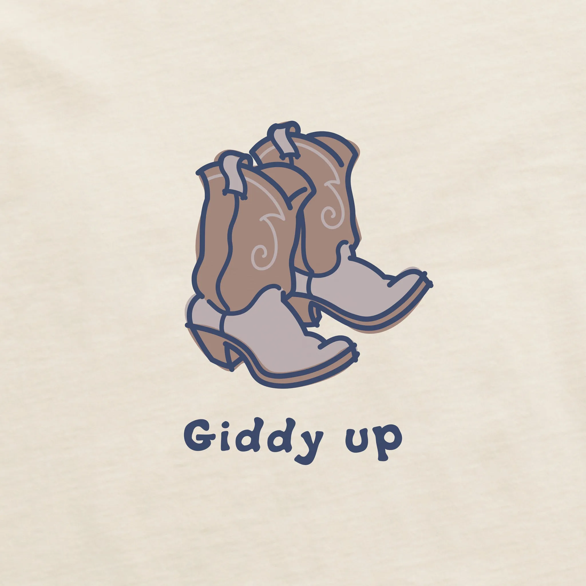 Women's Giddy Up Cowboy Boots Long Sleeve Crusher Boxy Tee Life is Good