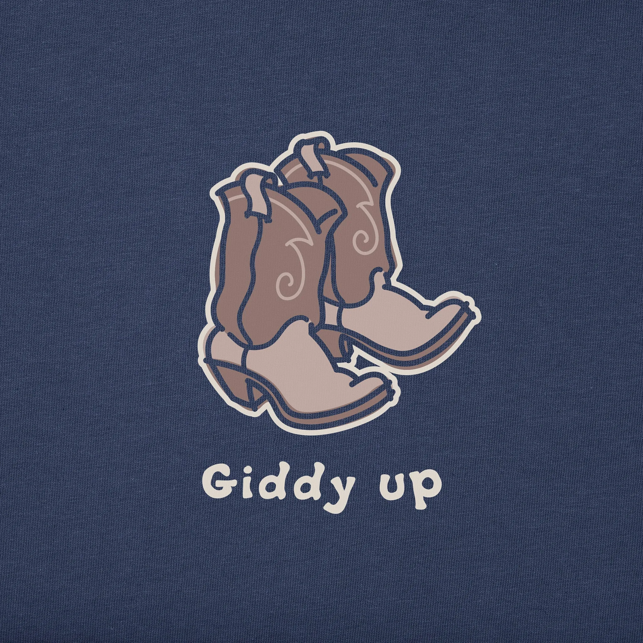 Women's Giddy Up Cowboy Boots Short Sleeve Crusher Boxy Tee Life is Good