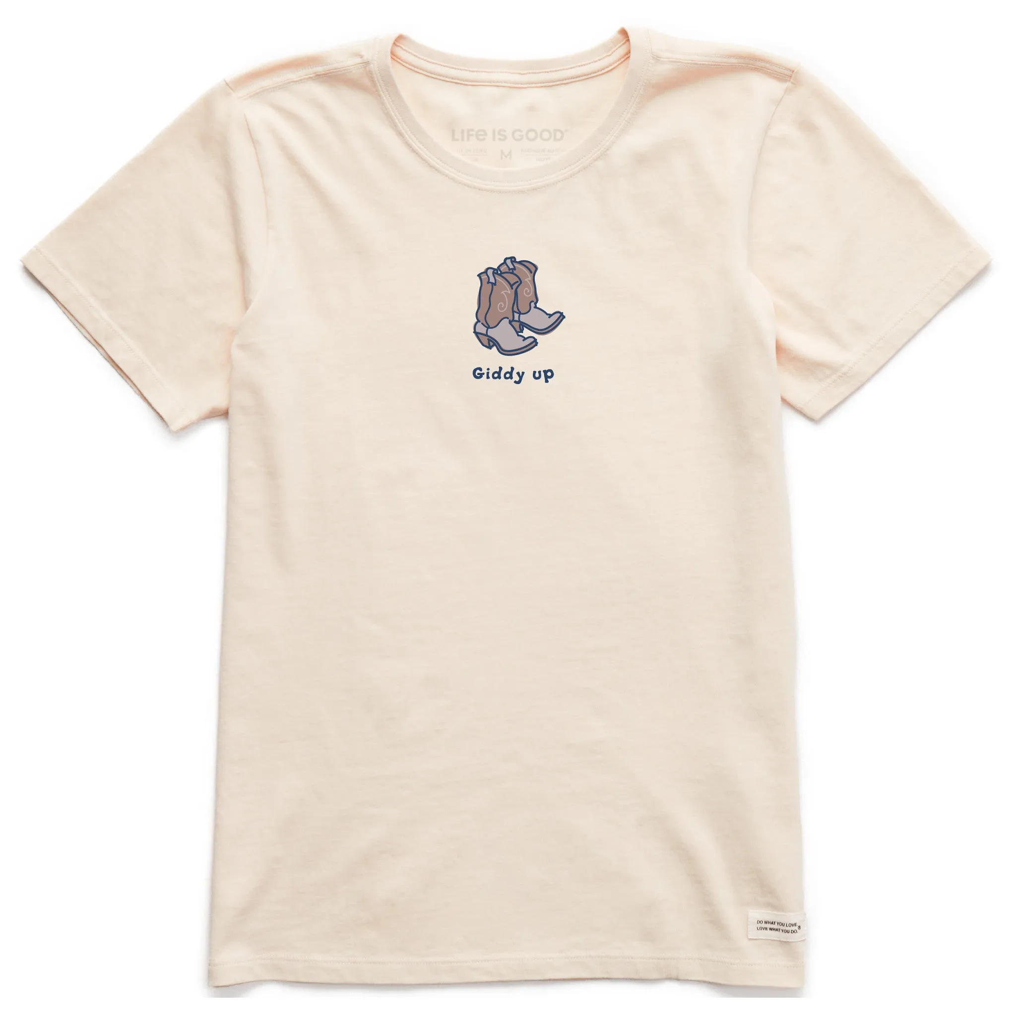 Women's Giddy Up Cowboy Boots Short Sleeve Crusher Tee Life is Good