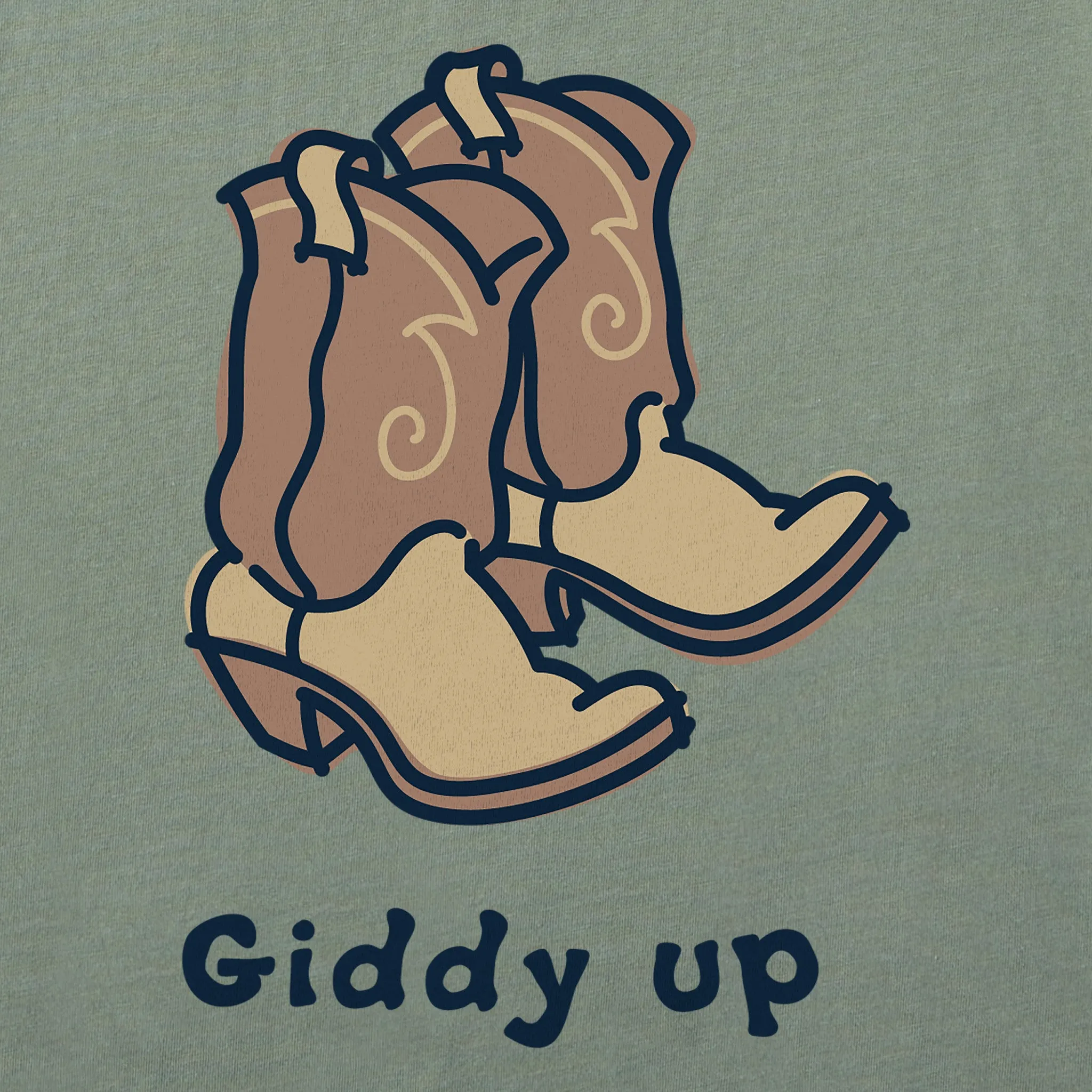 Women's Giddy Up Cowboy Boots Short Sleeve Crusher Tee Life is Good