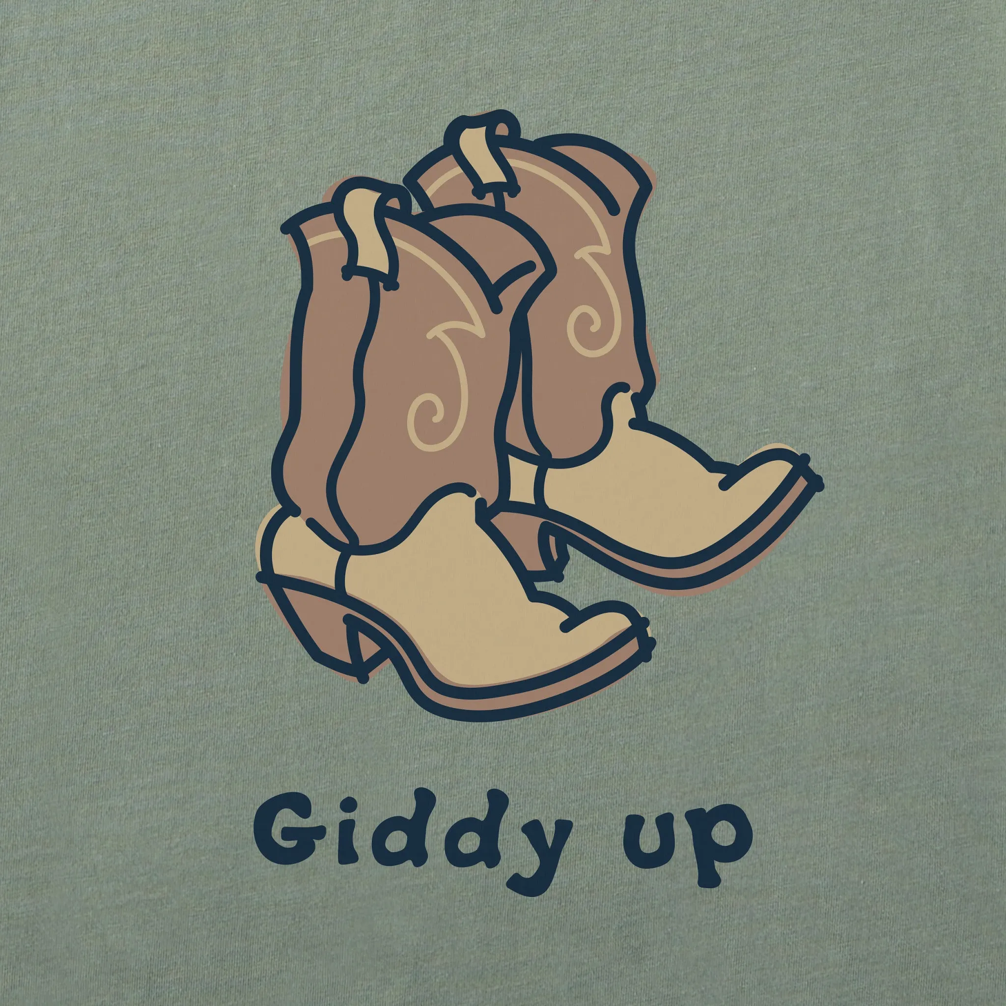 Women's Giddy Up Cowboy Boots Short Sleeve Crusher Tee Life is Good