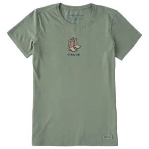 Women's Giddy Up Cowboy Boots Short Sleeve Crusher Tee Life is Good