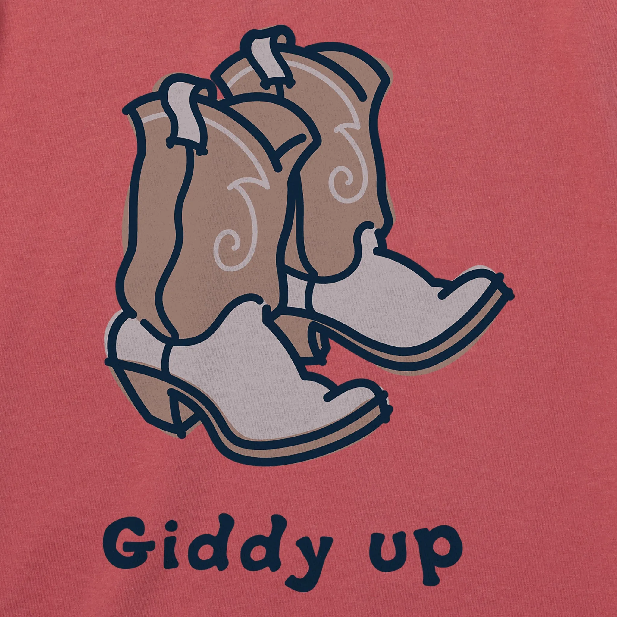 Women's Giddy Up Cowboy Boots Short Sleeve Crusher Tee Life is Good