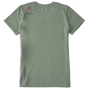Women's Giddy Up Little Boots Short Sleeve Crusher Tee Life is Good