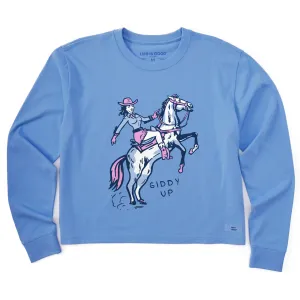 Women's Giddy Up Long Sleeve Crusher Boxy Tee Life is Good